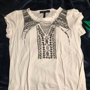 Women’s shirt white with grey print as shown